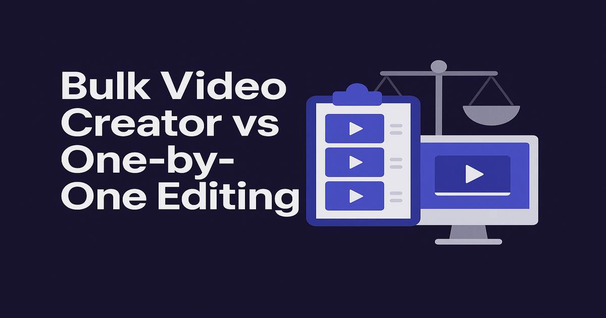Bulk Video Creator vs One-by-One Editing: The Real Cost Difference